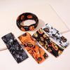 Halloween Headband Double Cross Knot Headwrap Pumpkin Skull Ghost Spider Bat Elements Stretchy Hair Band  5pcs