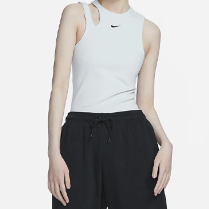 Nike Sportswear Essential Logo Solid Color Crew Neck Bodysuit Women Bodysuit Gray DV7887-100