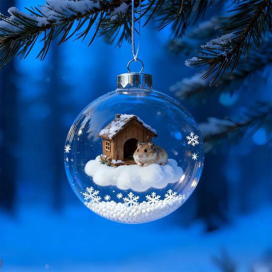 Weihnachts-Frosch-Ornament 2D Flacher Acryl-Anhänger Wildtier Baumschmuck Festliche Raumdekoration Bedeutungsvolle Geschenke für Kinder