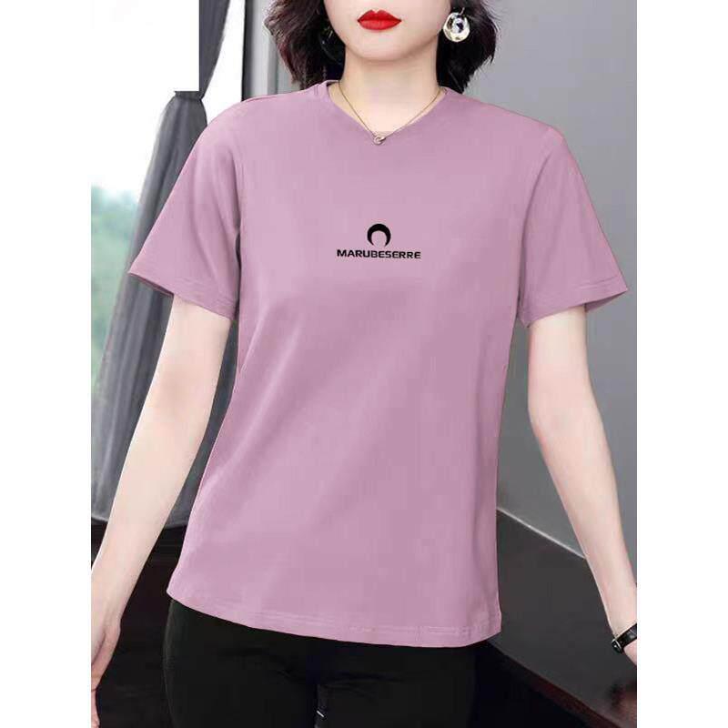 Plus Size Short-Sleeve Sweat-Wicking T-Shirts for Middle-Aged & Elderly Women - Loose, Comfortable Summer Wear