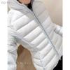 Women's winter new fashion versatile ribs down jacket light and thin hooded down cardigan warm jacket
