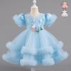 Dreamy Princess Birthday Dress: Baby Girl Summer Mesh Dress with Puffy Skirt - 1 Year Old Formal Attire