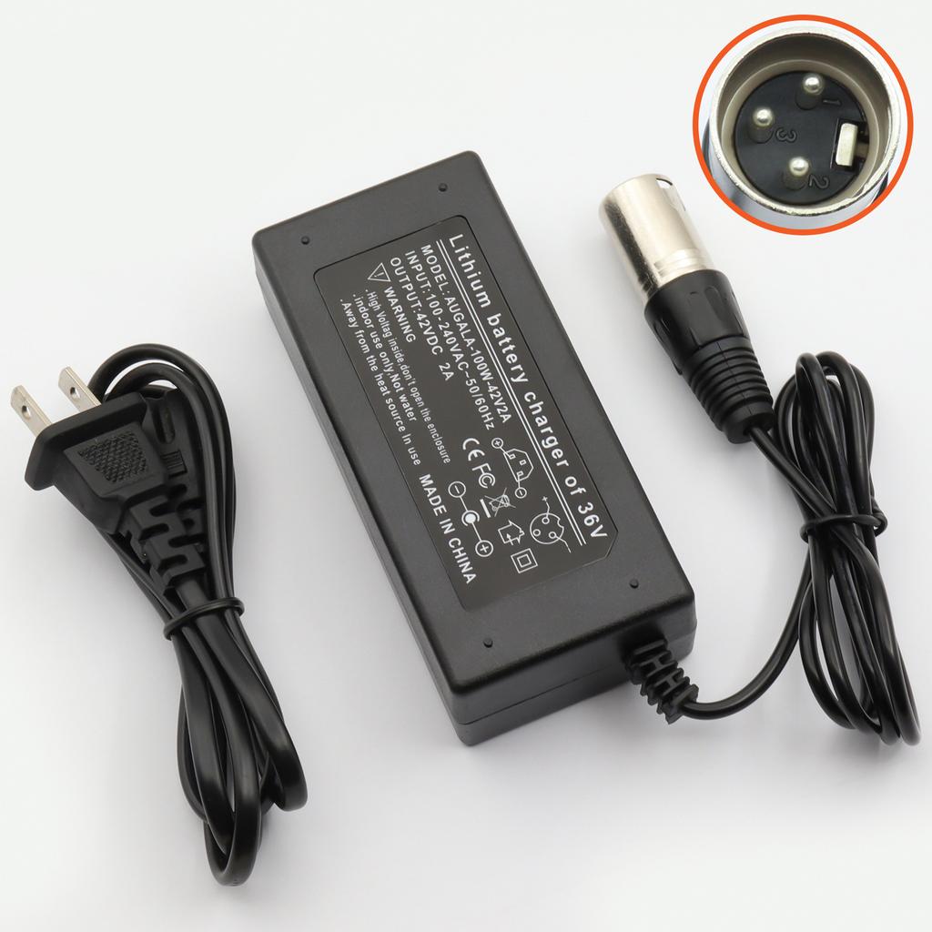 Zasilacz 42V 2A Męski Do 36V Roweru Elektrycznego Ładowarka Baterii Litowej, Złącze Ładowarki Baterii Escooter Ebike