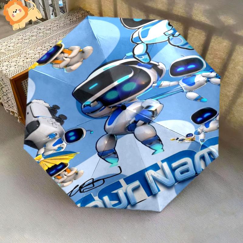 1 PC Automatic Folding Umbrella - ASTRO BOT Custom Name Pattern, Portable & Foldable Design with 8 Ribs, Christmas Birthday Gifts