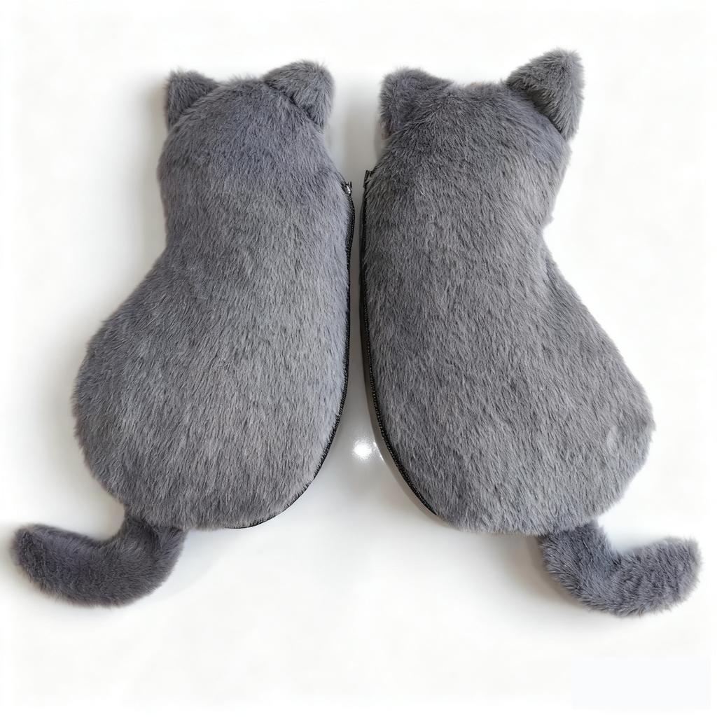 Cute Plush Cat Pencil Case, Stationery Box, Pencil Case, Plush Pencil Bag, Christmas Gift, Multiple Colors Available, White, Gray, Khaki, Black