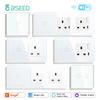 BSEED Wifi Touch Switch Smart Light Switches Tuya Smart Life With Normal UK Power Sockets Plus Led Switch Button Glass Panels