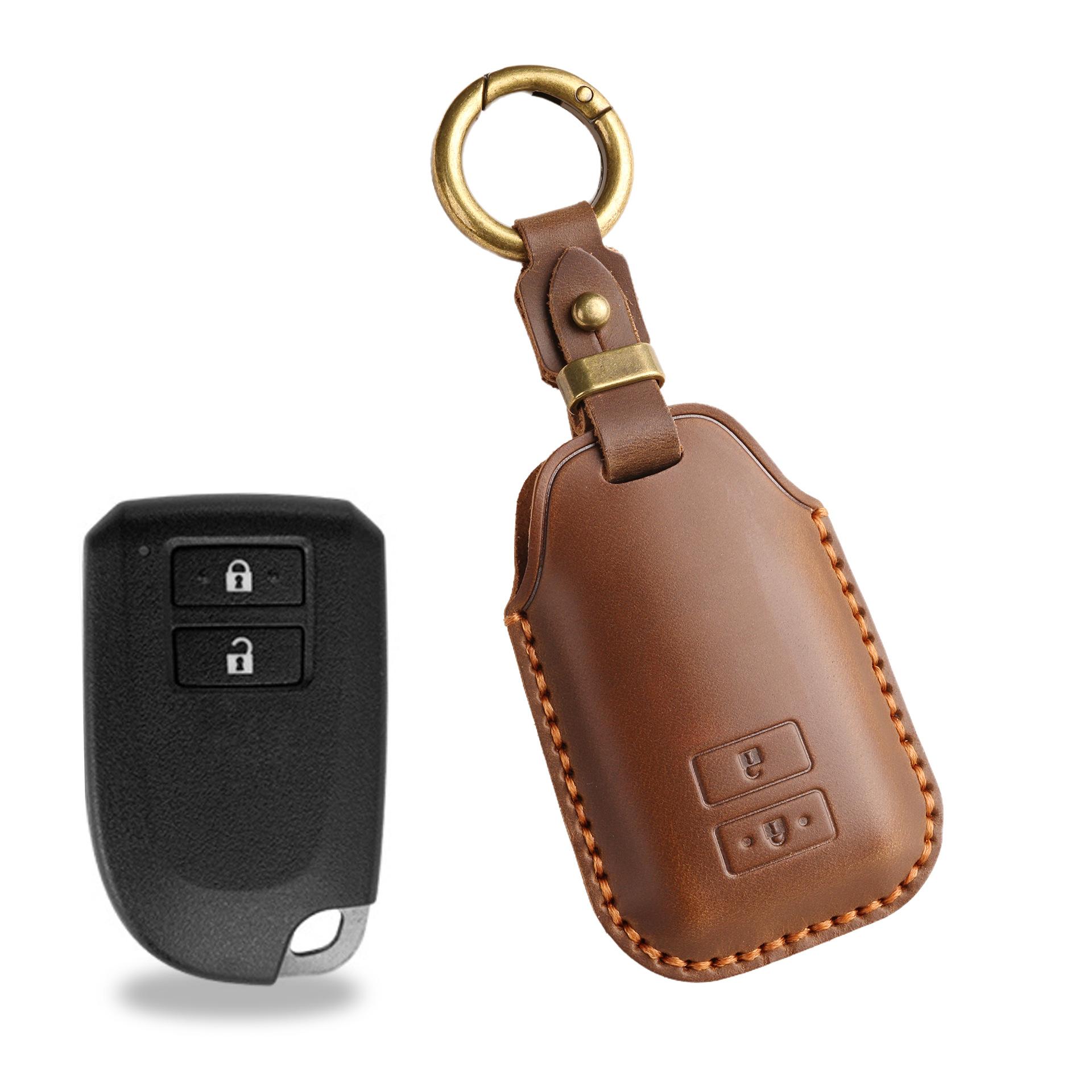 

Новый ретро чехол для ключа подходит для Toyota Yaris, чехол для защиты ключа из кожи ручной работы, кольцо.