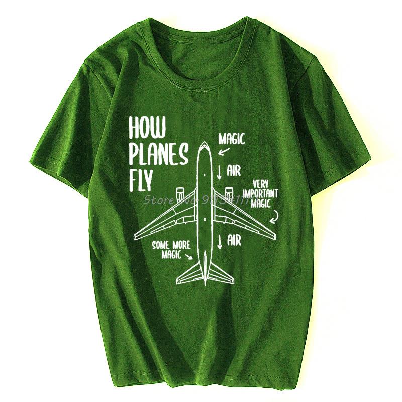 Men's How Planes Fly Engineer Pilot Airplane T Shirt Cotton Tshirt Casual Short Sleeve O-Neck Tees T-Shirt Harajuku