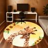 1pc Giraffe Sunflower Round Chair mat office Area Rug - Non-Slip, Floor Mat for Office, Bedroom, and Indoor Decor p127284