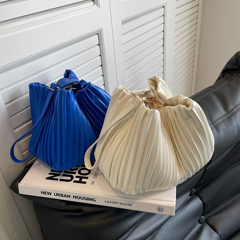 Bolsa balde de ombro feminina vintage simples cor sólida papel kraft transversal mensageiro grande capacidade