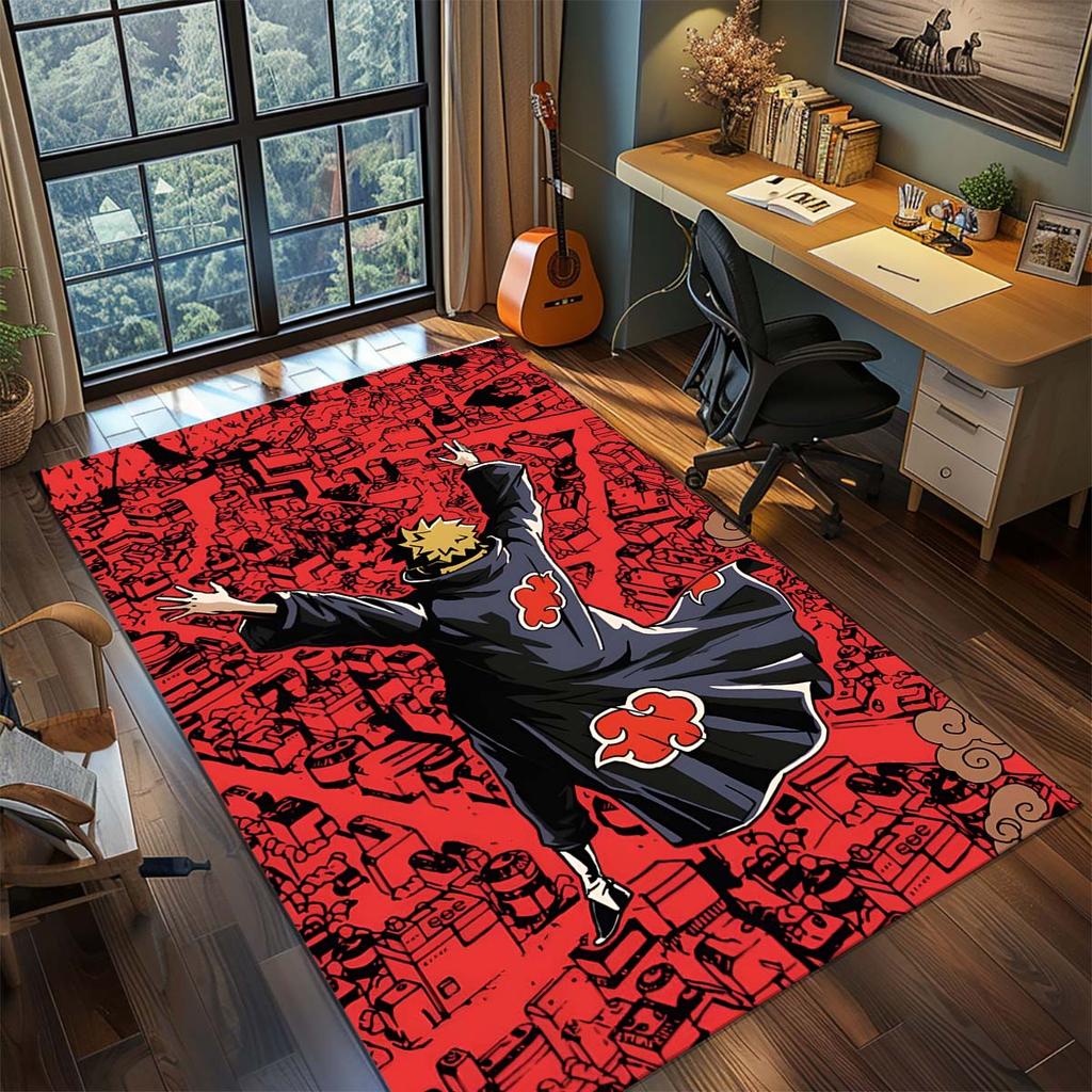 Naruto Anime Rug Carpet Large Area Rug Non Slip Washable Floor Mat Gamer Room Bedroom Home Decor -QJY