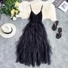 Sexy Mesh Dress Fashion Slim Cake Skirt Plus Size Wild Woman Clothing Skirt Suspender Skirt Women