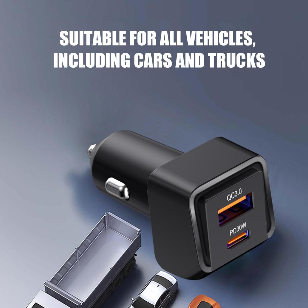 Car Charger USB C 2-Port Car USB C Adapter Smart Device Adapter For Travel Automotive Truck RV SUV Van Sedan Cellphone Camera