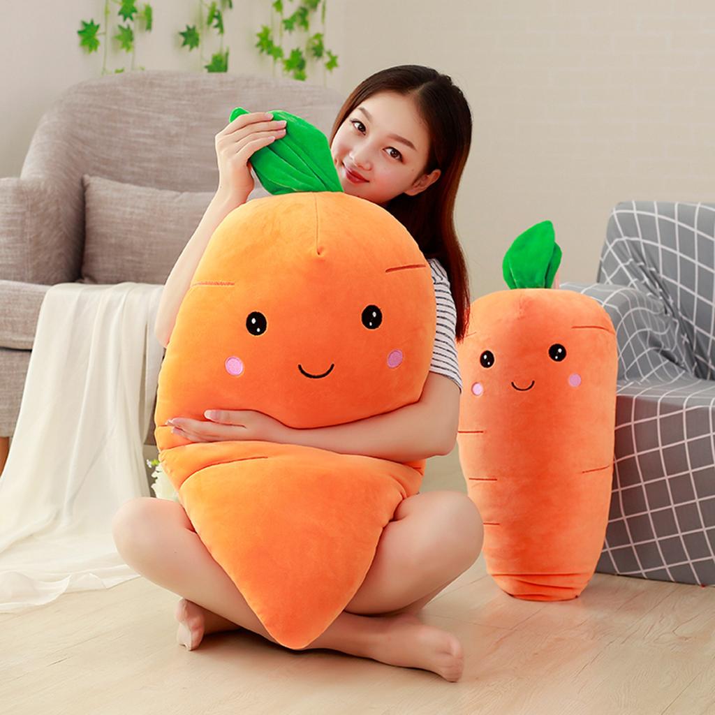 1 Pieza Juguete de Peluche de Zanahoria Grande Creativo de Simulación Almohada de Zanahorias Súper Suave Cojín de Sofá Decoración del Hogar Muñecos Rellenos Regalo de Cumpleaños para Niños