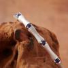 Natural Sapphire Bracelet S925 Sterling Silver Color Treasure Bracelet Women'S Brushed Craft Light Luxury Jewelry