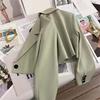 Black Cropped Blazers Woman Trend All-match Notched Collar Crop Jacket Women Korean Chic Single Button Suit Coat