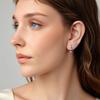 Silver double hanging HEART earrings with open hooks