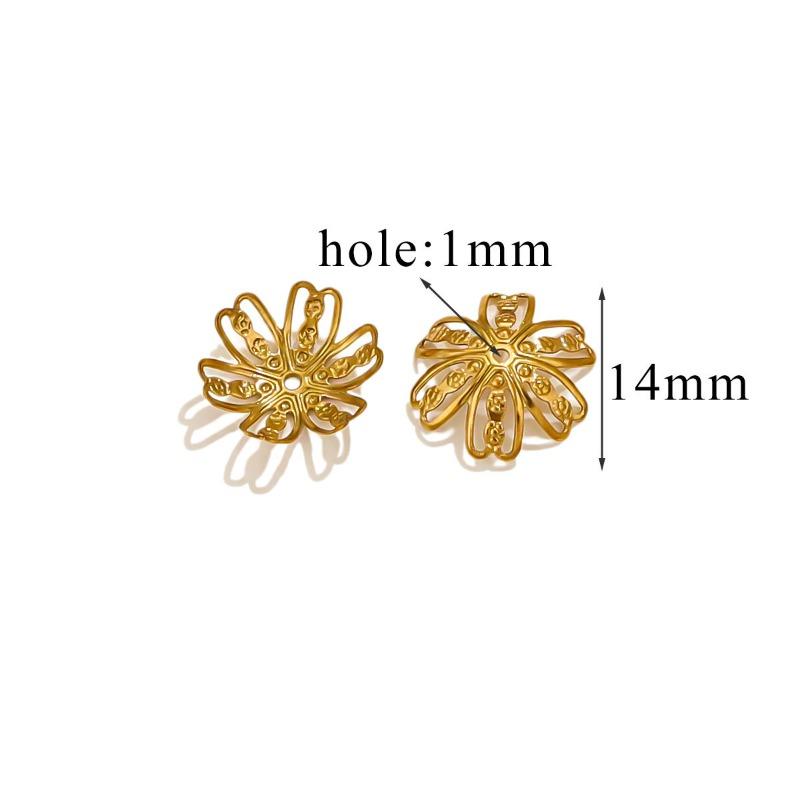 Stainless Steel Petal Bead Caps, Bead Caps with 18k Vacuum Plating, Diy Necklace Bracelet Jewelry