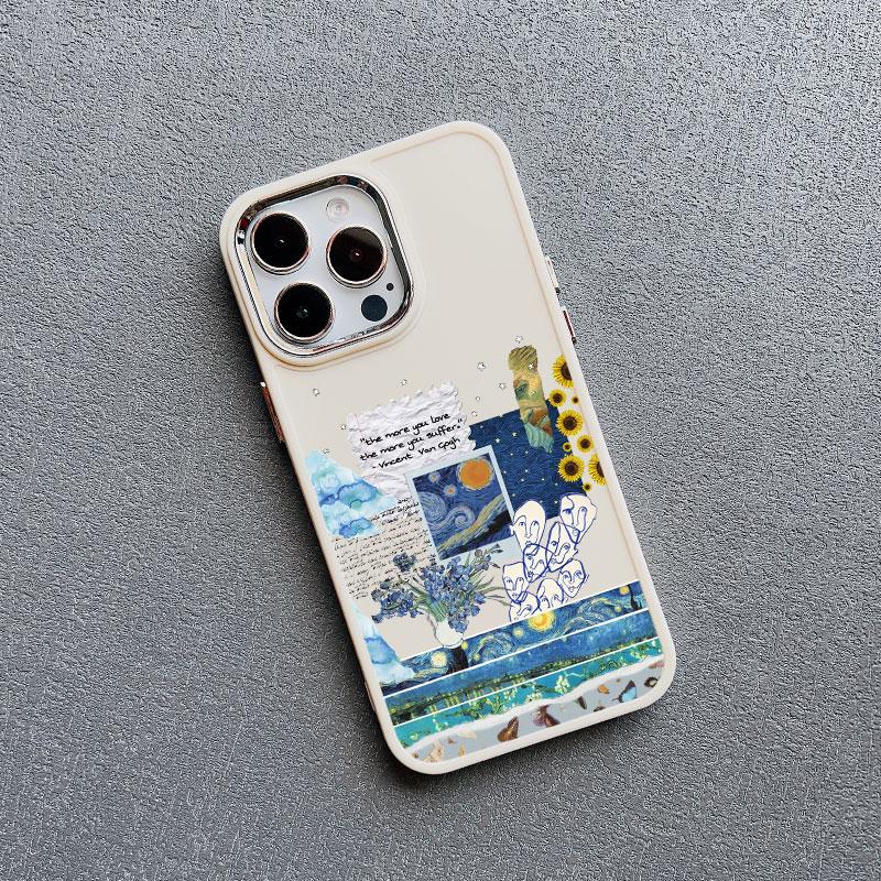 Art Painting Silicone Phone Cases For iPhone 11 12 13 14 15 Pro Max X XS XR 7 8 Plus SE 2020 15 14 Plus Shockproof Case Cover