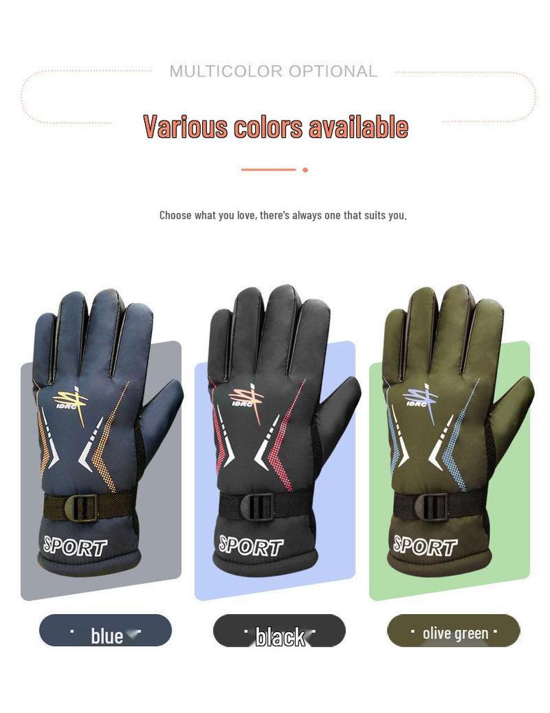 Men's Winter Riding Gloves - Fleece Lined, Thickened, Windproof, Waterproof, Warm for Outdoor Cycling.