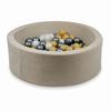 Dry Pool 90x30cm Velvet Soft Beige with 200 Balls: Beige, White, Silver
