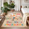 Crystal Velvet Rug Custom Name Text, Soft Non Slip Floor Mat Home DecorPippi Longstocking