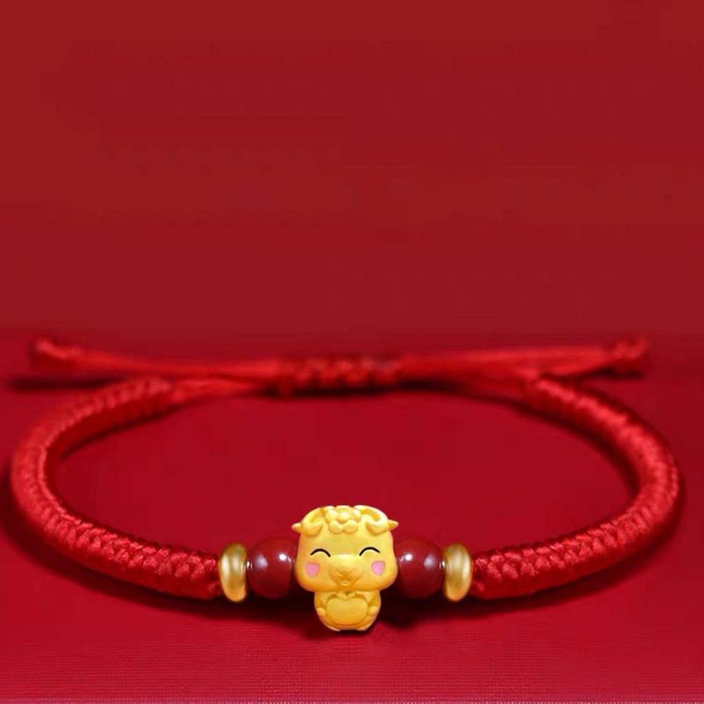 Handmade12 Constellation Zodiac Sign Braided Animal Lucky Bracelet For Men Women Red Rope Gold Color Beads Bracelet Jewelry