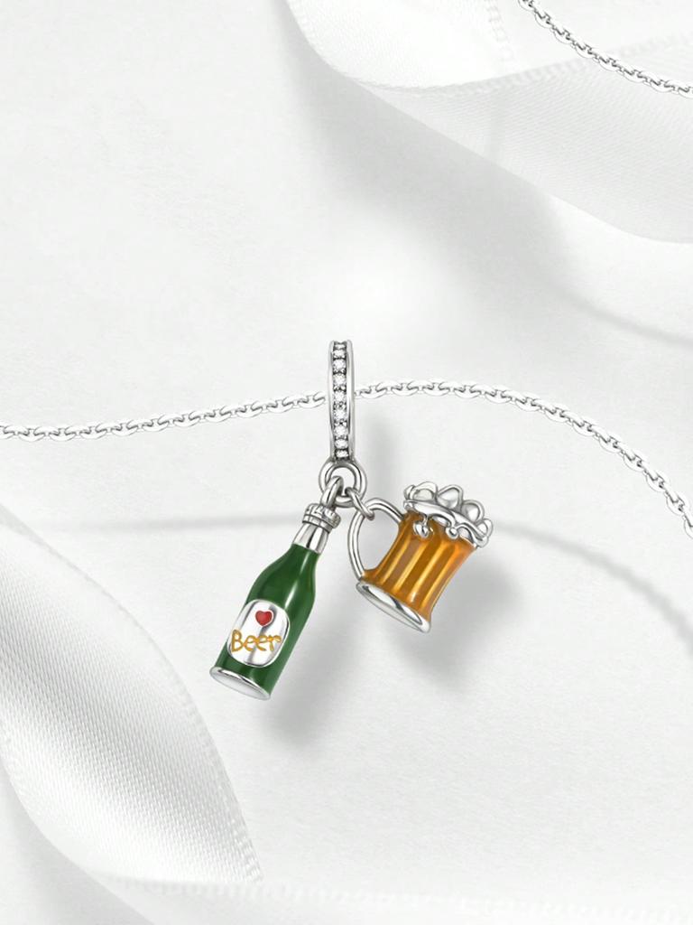 Charms Plata Copper Colors Fruit Dessert Cherry Cake Beads Charm Pendant For Original Bracelet For Women Diy Jewelry Love Gift