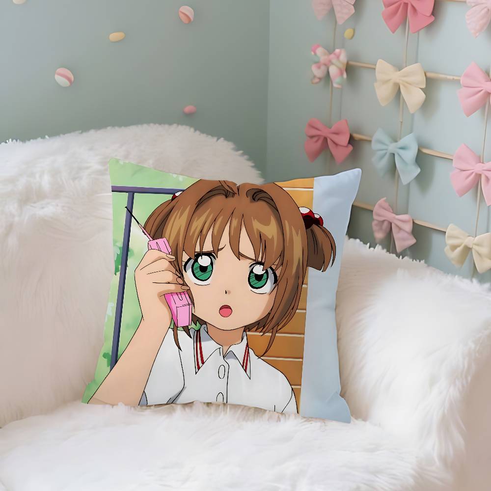 Kawaii Cardcaptor Ssakura Case Plush Fabric Soft Pillowcase Double Sided Print Cushion Cover Household Gifts