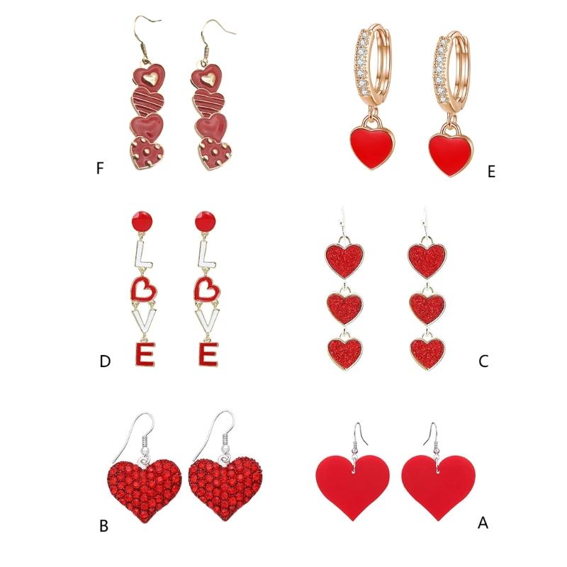 Temperament Pendant Earring Sweet Cool  Love Heart Charm Earrings Y2K Style Small Hoop Earrings Fashion Jewelry