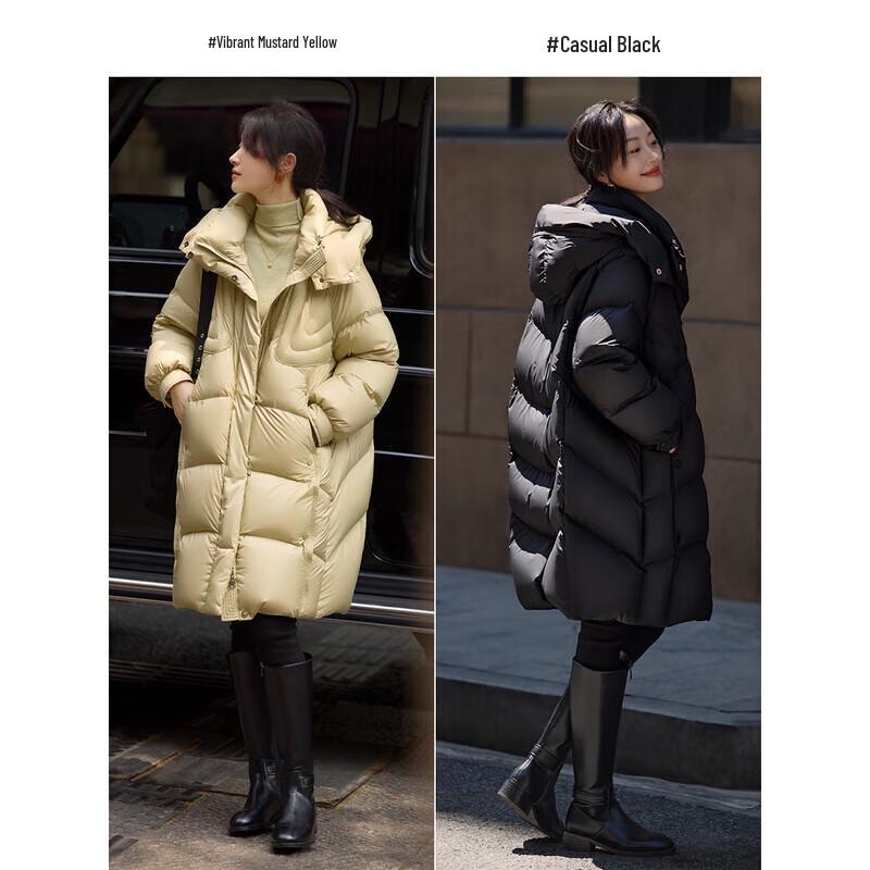 Women's Casual Puffy Hooded Long Down Jacket