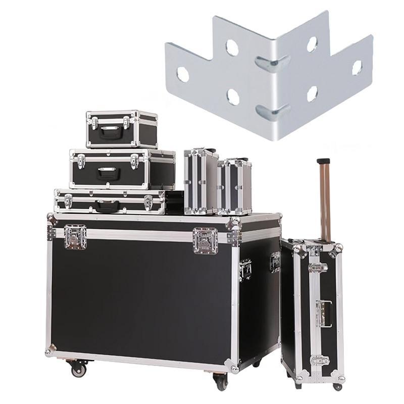 Flight Case Corner Brackets 4/8Pcs L Angle Codes, 6 Hole Right Angle Protector Aluminum Case Hardware Tour Box Reinforcement Kit