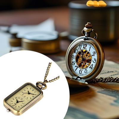 Vintage Design Zsebóra Medál Dupla Szerkezet Antik Nyaklánc, Lánccal