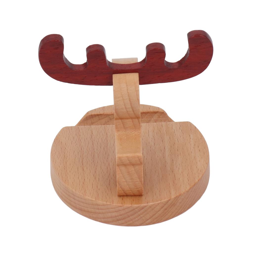 2 Sets Cellphone Stand Deer Shaped Multifunctional Wooden Desk Mobile Phone Stand Desktop Decorations