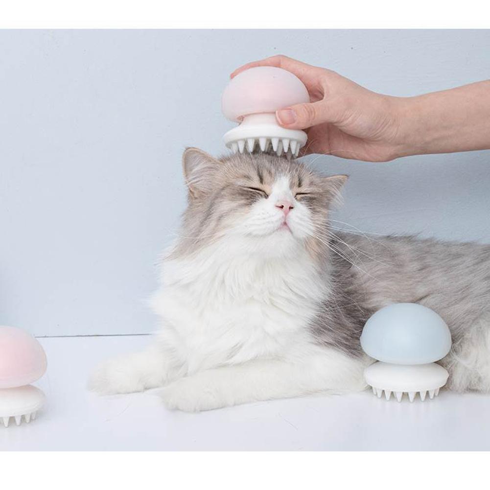 

Cute Jellyfish Shape Massage Needle Brush Hair Removal Floating Comb for Pet Cats Dogs Pink #1