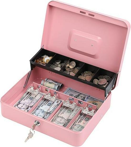 Creative Handheld Piggy Bank: Small Lockable Coin Storage Box with Key