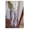 2024 Women's Pink High-Waisted Slimming Micro-Flared Fleece-Lined Casual Winter Pants
