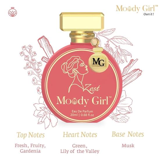 Moody Girl Zest Luxury Perfume for Women | Fresh, Fruity & Gardenia Fragrance| Ideal for Gifting to Women & Girls (Zest 20ML)