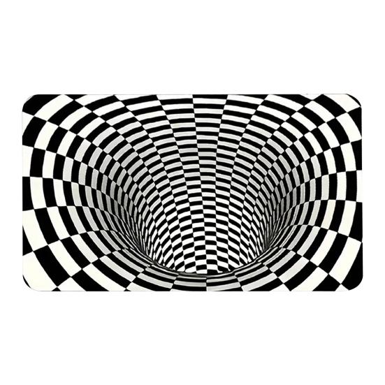 

3D Ковер-оптическая иллюзия Реалистичный узор дыры Коврик для пола Абсорбирующий Нескользящая основа Бездонная яма Придверный коврик для гостиной 40*60cm