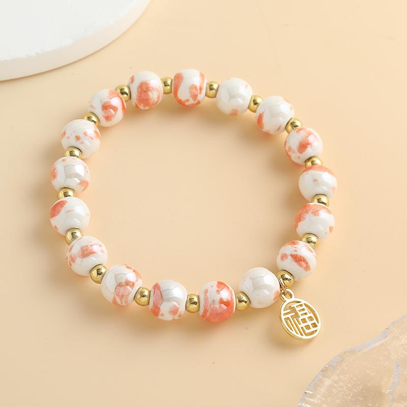 1Pcs Ceramic Bracelet Hand Chain Couple Hand Chain Beaded Bracelet