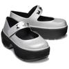 Crocs Fashionable Comfortable Simple Thick Sole Mary Jane Shoes Women Shoes Silver 210437-040