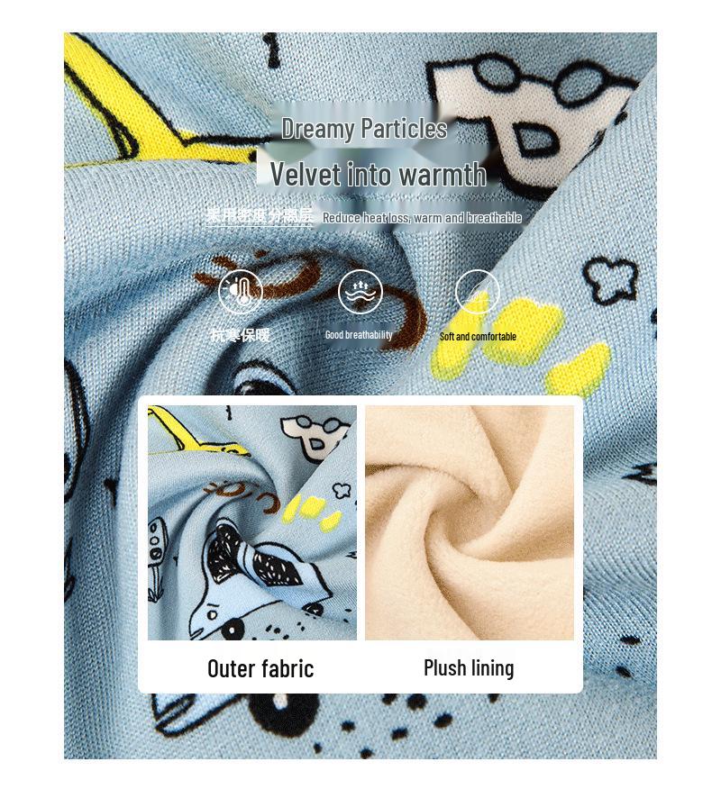 Children's Thermal Underwear Set - Boys & Girls Velvet-Lined Two-Piece Winter Pajamas