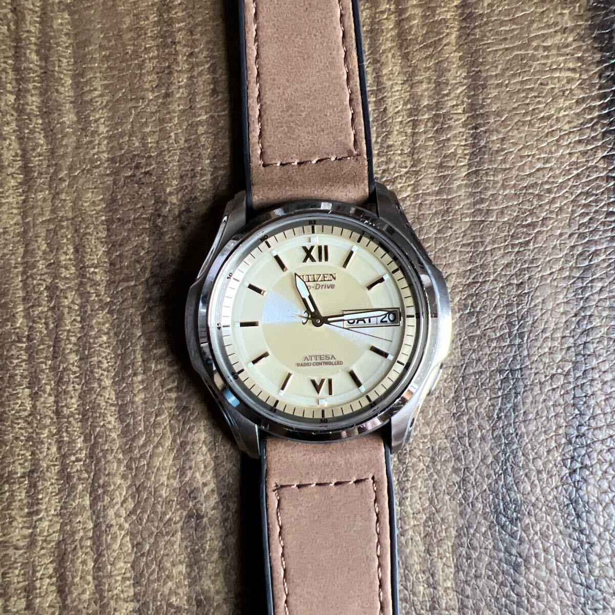 Used CITIZEN Citizen ATESSA Eco Drive Radio Solar Operating Item ATD53-2801 Men s Watch