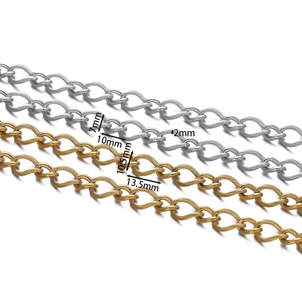 1m Stainless Steel Bracelet Cable Link Bulk Chains Twisted Chains for DIY Necklace Anklet Jewelry Making Findings