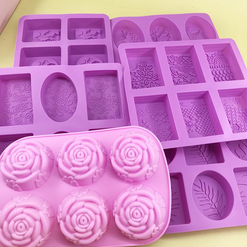 Square Handmade Soap Silicone Mould Square Essential Oil Soap Mould DIY Cake Mould Soap Soap Mould High Temperature Abrasives