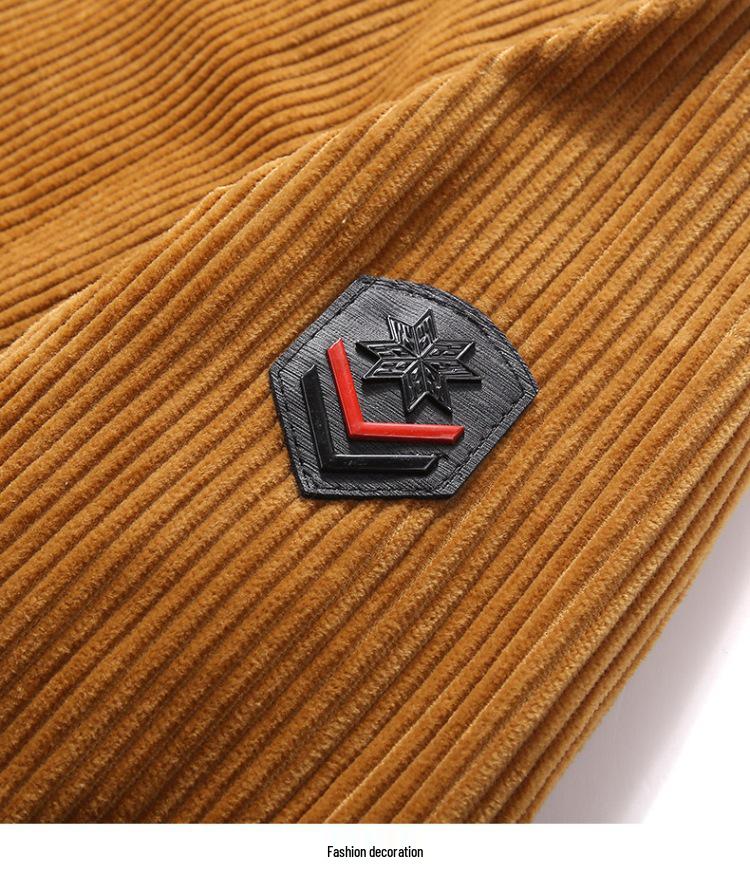 Men's Winter Corduroy Cotton Padded Stand Collar Jacket 9822
