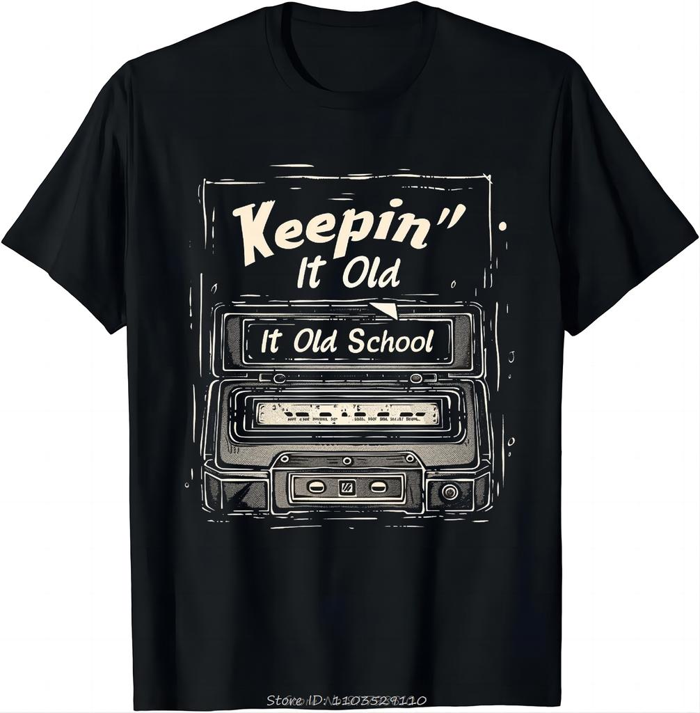 Old School Hip Hop 80er 90er Vintage Mixtape Kassette T-Shirt Y2k Oberteil O-Ausschnitt Oversized Unisex T-Shirt Herren Fitness T-Shirt