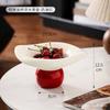 European Ceramic Fruit Bowl Delicate Drain Fruit Basket Household Irregular Candy Snacks Sundries Storage Tray Dried Fruit Box