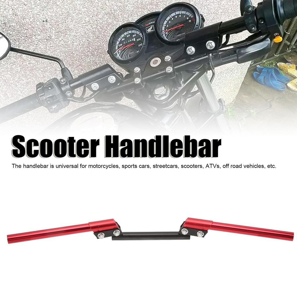 Motorcycle Handlebar 22mm Universal Adjustable Handle Bar for Sports Car Streetcar ATV Scooter Off Road Vehicle Red