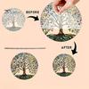 Indoor Outdoor Suncatcher Tree of Life Round Hanging Sign, Stained Glass Acrylic Sign Decoration, Window Wall Ornament for Sun Resistant